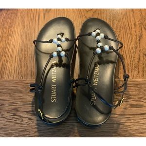 Stuart Weitzman Pearl Knot Sandal.  8 1/2 B